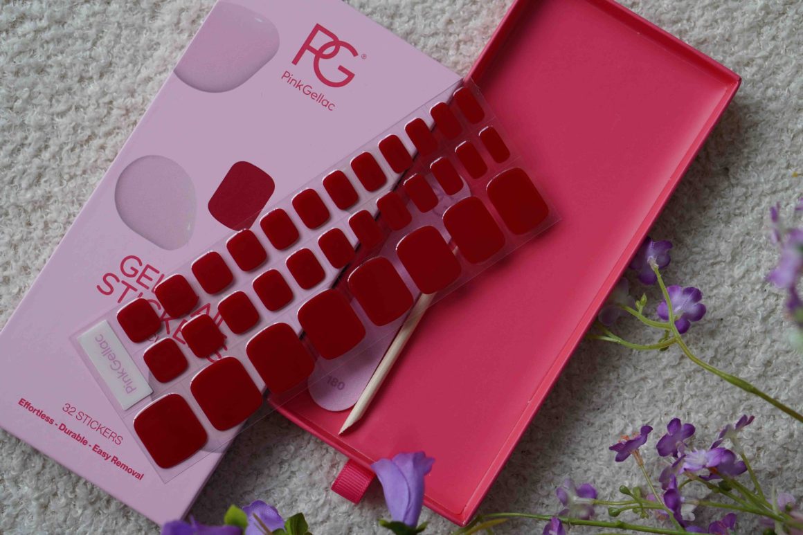 pink gellac pedicure nail stickers review
