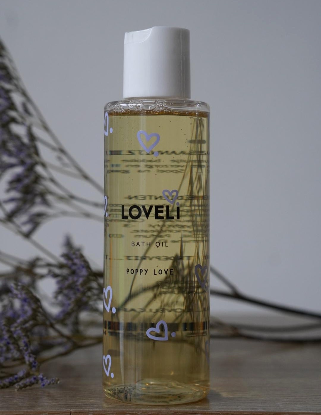 Loveli Poppy Love bad olie doorzichtige fles
